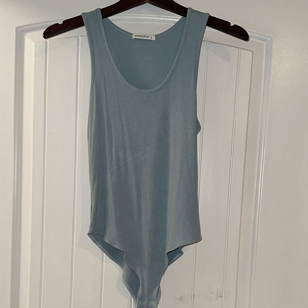 Mangopop Light Blue Sleeveless Bodysuit